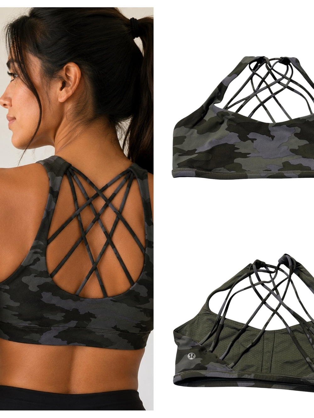 Lululemon Free To Be Wild sports  Bra como green